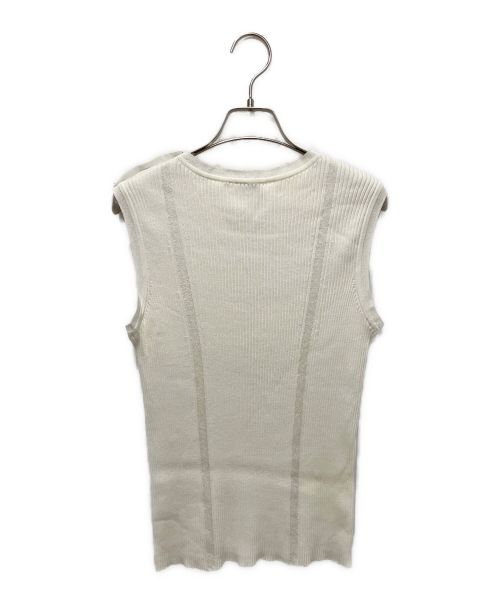 CHANEL（シャネル）CHANEL (シャネル) リブノースリーブニット ホワイト サイズ:42の古着・服飾アイテム