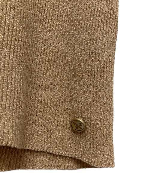 CHANEL（シャネル）CHANEL (シャネル) ラメ加工 半袖ニットカットソー ベージュ サイズ:38の古着・服飾アイテム