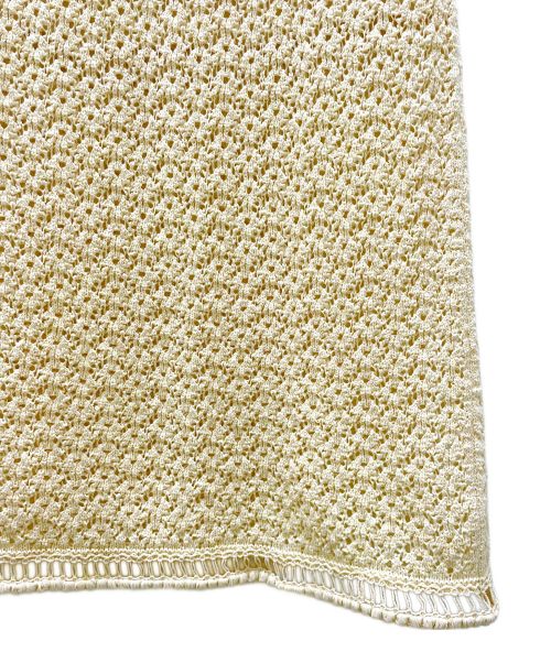 CHANEL（シャネル）CHANEL (シャネル) カメリアボタンニットスカート アイボリー サイズ:34の古着・服飾アイテム