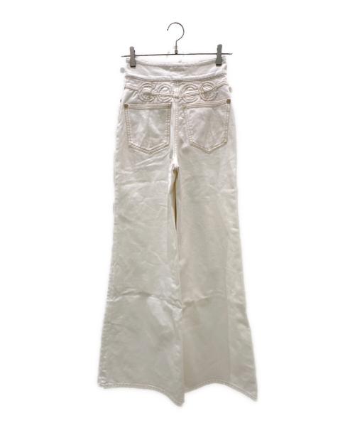 CHANEL（シャネル）CHANEL (シャネル) ココマーク ワイド デニム パンツ ホワイト サイズ:34の古着・服飾アイテム