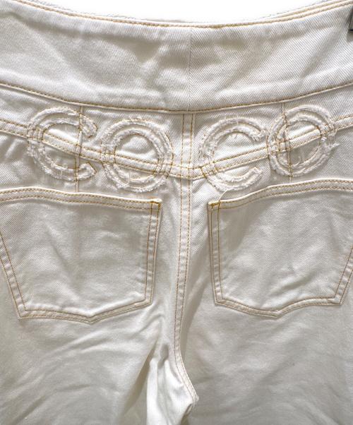 CHANEL（シャネル）CHANEL (シャネル) ココマーク ワイド デニム パンツ ホワイト サイズ:34の古着・服飾アイテム