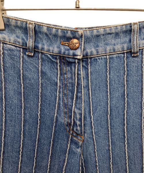 CHANEL（シャネル）CHANEL (シャネル) ワイドフレアデニムパンツ インディゴ サイズ:34の古着・服飾アイテム