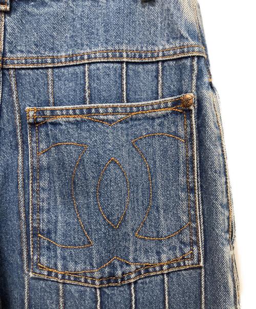 CHANEL（シャネル）CHANEL (シャネル) ワイドフレアデニムパンツ インディゴ サイズ:34の古着・服飾アイテム