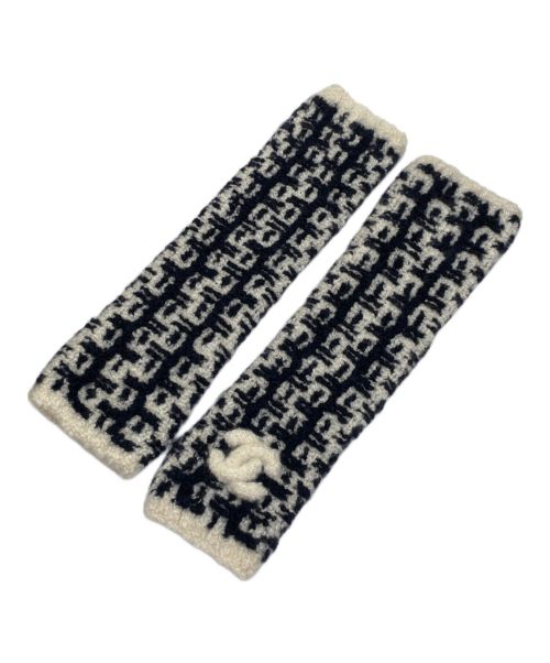 CHANEL（シャネル）CHANEL (シャネル) カシミヤ混アームカバー ネイビー×ホワイトの古着・服飾アイテム