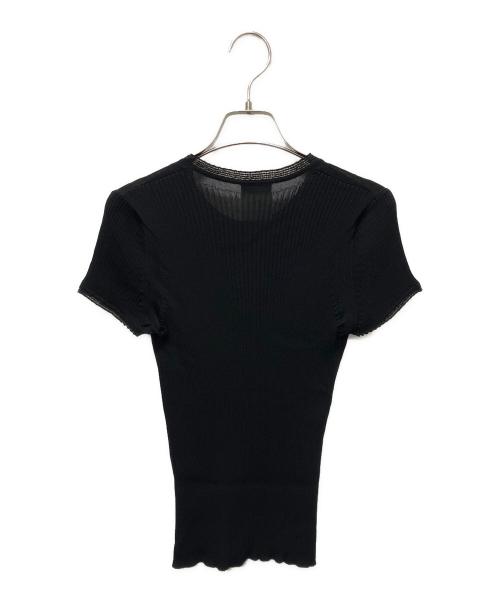 CHANEL（シャネル）CHANEL (シャネル) フロントCOCOマーク半袖ニット ブラック サイズ:38の古着・服飾アイテム