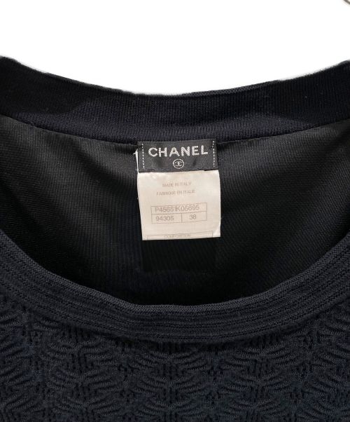 CHANEL（シャネル）CHANEL (シャネル) ココボタンニットワンピース ブラック サイズ:38の古着・服飾アイテム