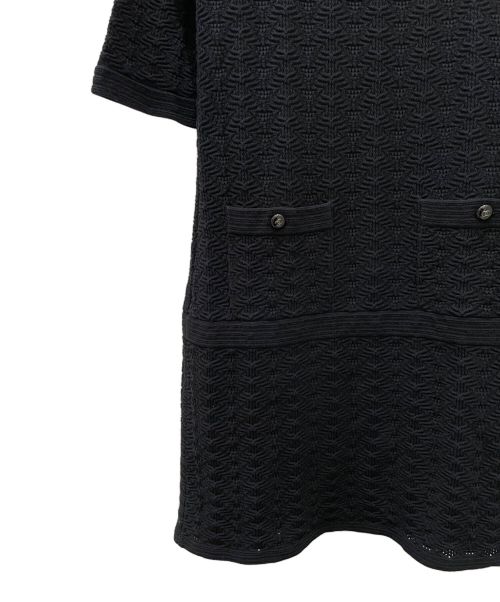 CHANEL（シャネル）CHANEL (シャネル) ココボタンニットワンピース ブラック サイズ:38の古着・服飾アイテム