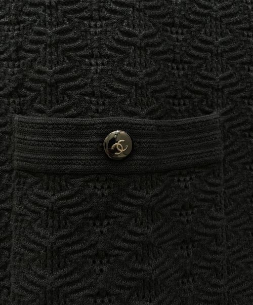 CHANEL（シャネル）CHANEL (シャネル) ココボタンニットワンピース ブラック サイズ:38の古着・服飾アイテム