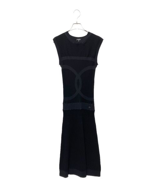 CHANEL（シャネル）CHANEL (シャネル) ココマークノースリーブニットワンピース ブラック サイズ:38の古着・服飾アイテム
