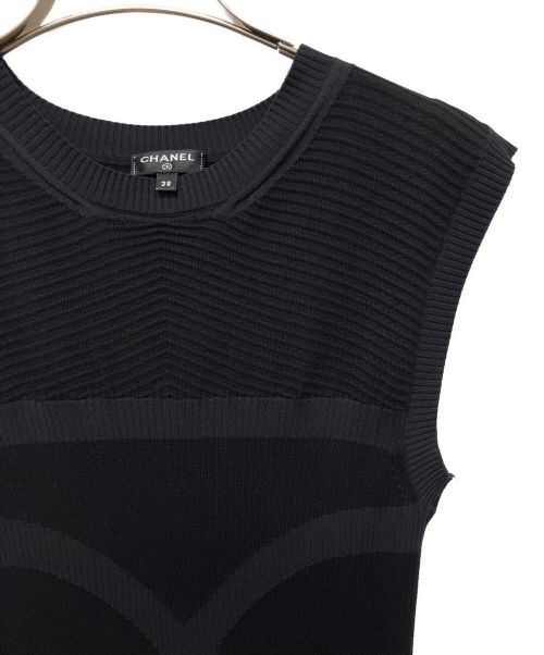 CHANEL（シャネル）CHANEL (シャネル) ココマークノースリーブニットワンピース ブラック サイズ:38の古着・服飾アイテム
