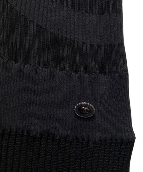 CHANEL（シャネル）CHANEL (シャネル) ココマークノースリーブニットワンピース ブラック サイズ:38の古着・服飾アイテム