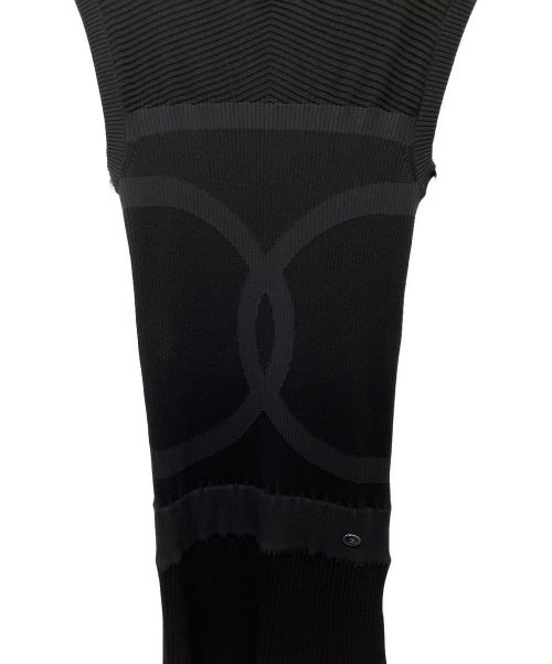 CHANEL（シャネル）CHANEL (シャネル) ココマークノースリーブニットワンピース ブラック サイズ:38の古着・服飾アイテム