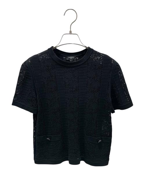 CHANEL（シャネル）CHANEL (シャネル) 20SS ココボタンレースニット ブラック サイズ:34の古着・服飾アイテム