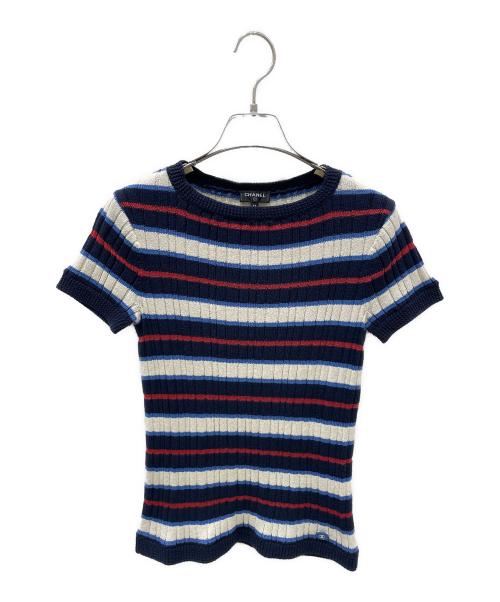 CHANEL（シャネル）CHANEL (シャネル) ボーダーリブニット サイズ:34の古着・服飾アイテム