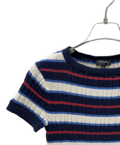 CHANEL（シャネル）CHANEL (シャネル) ボーダーリブニット サイズ:34の古着・服飾アイテム