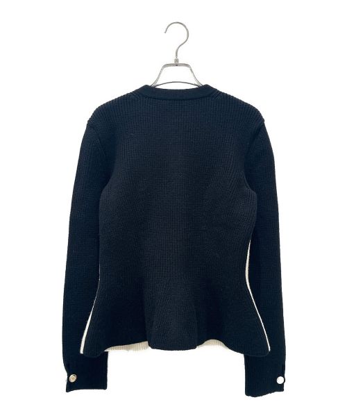 CHANEL（シャネル）CHANEL (シャネル) ココボタン ニット ジャケット ホワイト×ブラック サイズ:36の古着・服飾アイテム