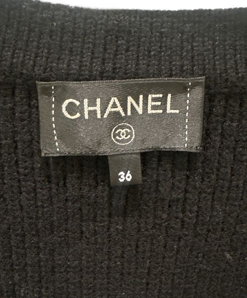 CHANEL（シャネル）CHANEL (シャネル) ココボタン ニット ジャケット ホワイト×ブラック サイズ:36の古着・服飾アイテム