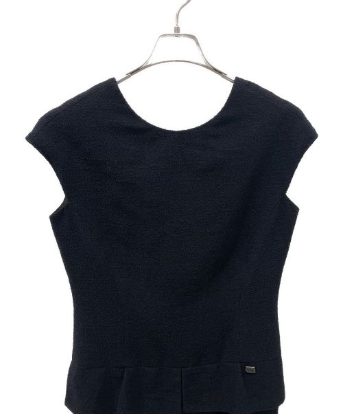 CHANEL（シャネル）CHANEL (シャネル) ノースリーブ シルク混 ワンピース ブラック サイズ:40の古着・服飾アイテム