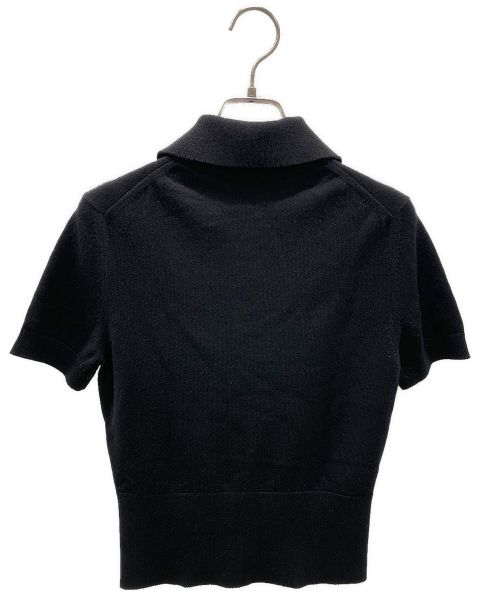 CHANEL（シャネル）CHANEL (シャネル) ココパールボタンポロシャツ ブラック サイズ:34の古着・服飾アイテム