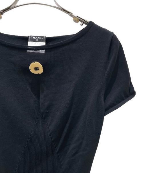 CHANEL（シャネル）CHANEL (シャネル) ココマーク半袖ニット ブラック サイズ:38の古着・服飾アイテム