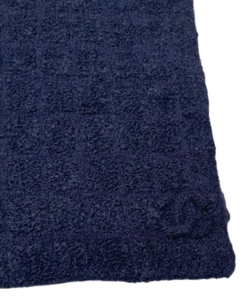 CHANEL（シャネル）CHANEL (シャネル) カシミヤ混マフラー ネイビーの古着・服飾アイテム