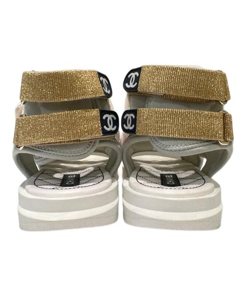 CHANEL（シャネル）CHANEL (シャネル) マトラッセ ココマークスポーツサンダル ホワイト サイズ: 38Cの古着・服飾アイテム