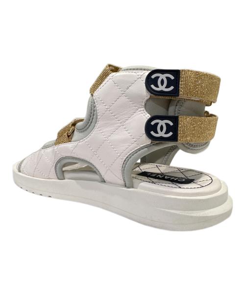 CHANEL（シャネル）CHANEL (シャネル) マトラッセ ココマークスポーツサンダル ホワイト サイズ: 38Cの古着・服飾アイテム