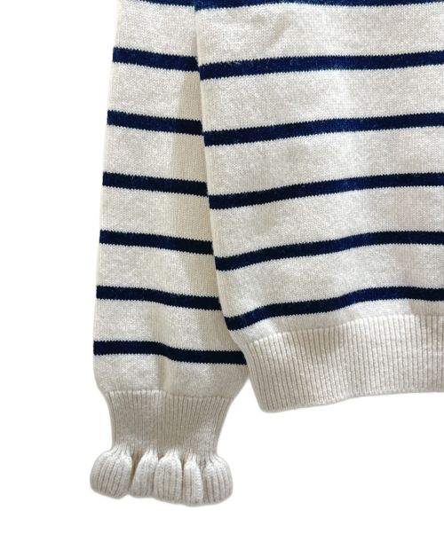 CHANEL（シャネル）CHANEL (シャネル) ココマーク ボーダー ニット ネイビー×ホワイト サイズ:34の古着・服飾アイテム