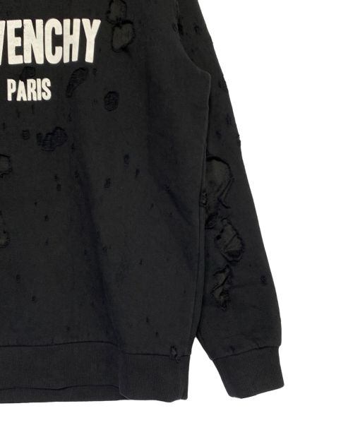 GIVENCHY（ジバンシィ）GIVENCHY (ジバンシィ) デストロイロゴパーカー ブラック サイズ:Sの古着・服飾アイテム