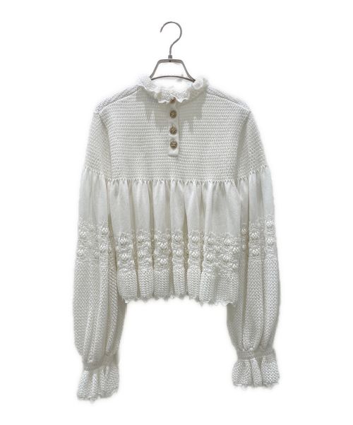 CHANEL（シャネル）CHANEL (シャネル) フリルニット ホワイト サイズ:42の古着・服飾アイテム