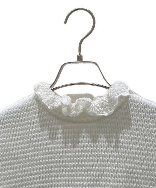 CHANEL（シャネル）CHANEL (シャネル) フリルニット ホワイト サイズ:42の古着・服飾アイテム