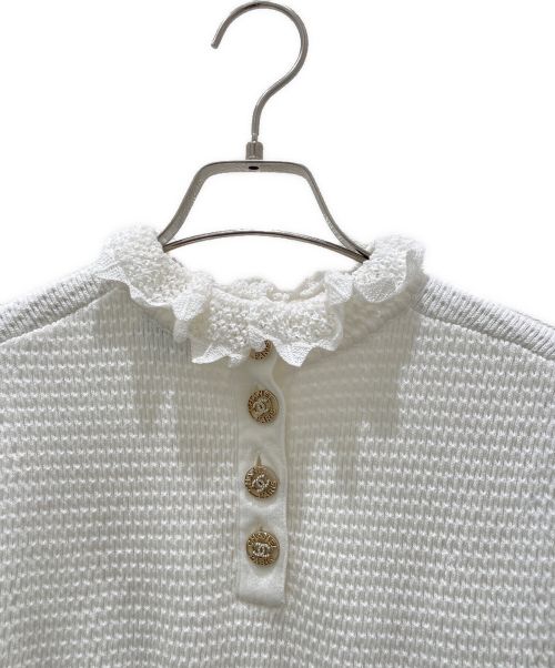 CHANEL（シャネル）CHANEL (シャネル) フリルニット ホワイト サイズ:42の古着・服飾アイテム