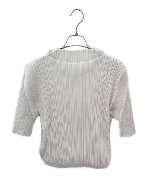 PLEATS PLEASE（プリーツプリーズ）PLEATS PLEASE (プリーツプリーズ) リボンモチーフプリーツカットソー ホワイト サイズ:3の古着・服飾アイテム