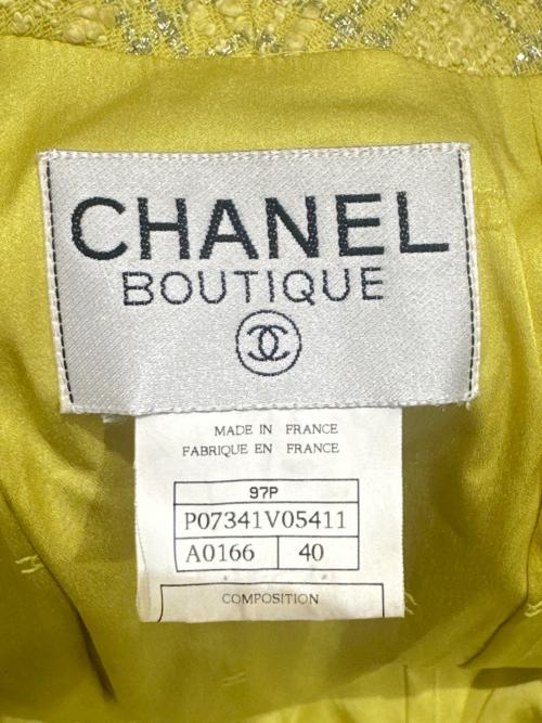 CHANEL（シャネル）CHANEL (シャネル) ツイードジャケット イエロー サイズ:40の古着・服飾アイテム