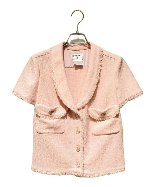 CHANEL（シャネル）CHANEL (シャネル) ツイード半袖ジャケット ピンク サイズ:38の古着・服飾アイテム