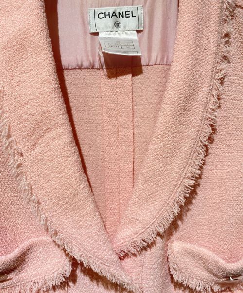 CHANEL（シャネル）CHANEL (シャネル) ツイード半袖ジャケット ピンク サイズ:38の古着・服飾アイテム
