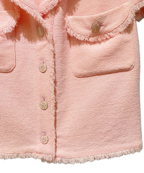 CHANEL（シャネル）CHANEL (シャネル) ツイード半袖ジャケット ピンク サイズ:38の古着・服飾アイテム