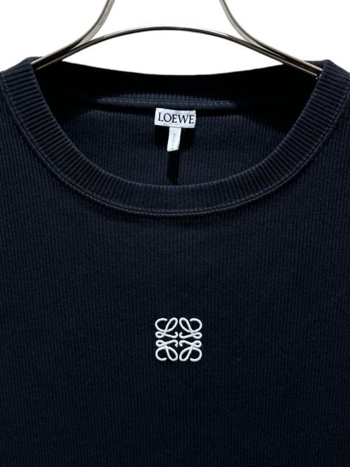 LOEWE（ロエベ）LOEWE (ロエベ) アナグラムロゴリブカットソー ブラック サイズ:Sの古着・服飾アイテム