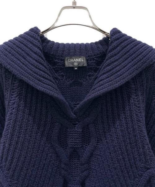 CHANEL（シャネル）CHANEL (シャネル) シャネル アンカー ウール カシミヤ ニット ワンピース ネイビー サイズ:38の古着・服飾アイテム