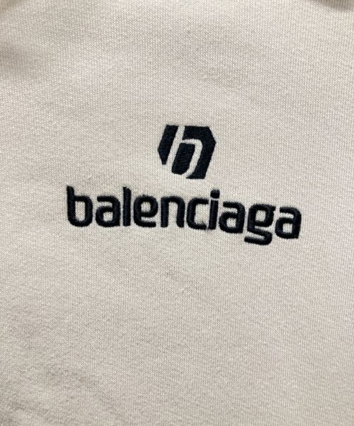 BALENCIAGA（バレンシアガ）BALENCIAGA (バレンシアガ) SPONSOR MEDIUM FIT HOODIE/ロゴパーカー ベージュ サイズ:Sの古着・服飾アイテム