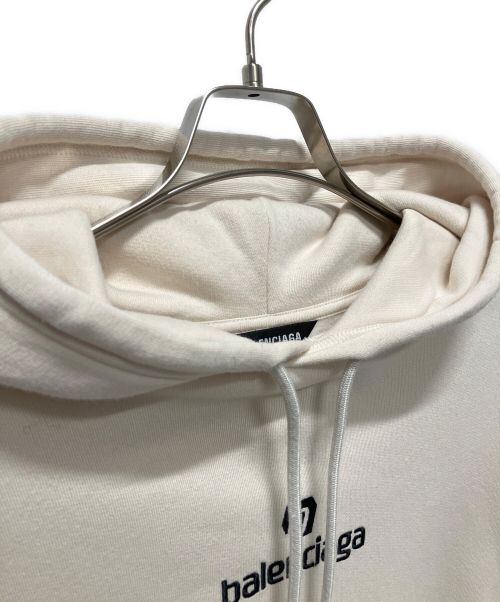 BALENCIAGA（バレンシアガ）BALENCIAGA (バレンシアガ) SPONSOR MEDIUM FIT HOODIE/ロゴパーカー ベージュ サイズ:Sの古着・服飾アイテム