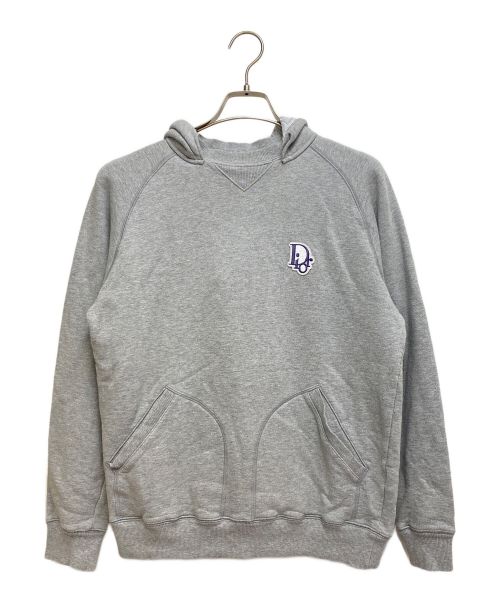Dior（ディオール）Dior (ディオール) オブリークロゴパッチスウェットプルオーバーパーカー グレー サイズ:Sの古着・服飾アイテム
