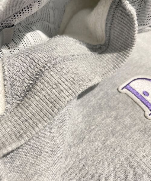 Dior（ディオール）Dior (ディオール) オブリークロゴパッチスウェットプルオーバーパーカー グレー サイズ:Sの古着・服飾アイテム