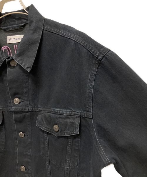 BALENCIAGA（バレンシアガ）BALENCIAGA (バレンシアガ) バックロゴ デニムジャケット ブラック サイズ:34の古着・服飾アイテム