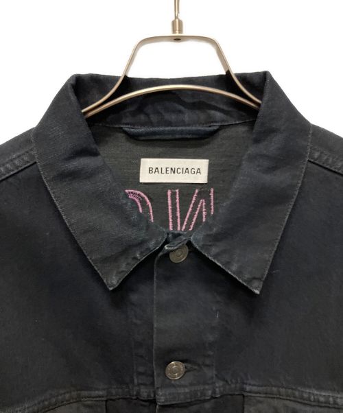 BALENCIAGA（バレンシアガ）BALENCIAGA (バレンシアガ) バックロゴ デニムジャケット ブラック サイズ:34の古着・服飾アイテム