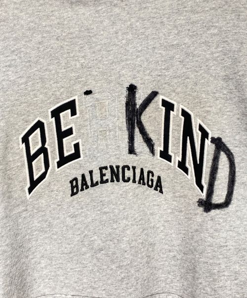 BALENCIAGA（バレンシアガ）BALENCIAGA (バレンシアガ) ROUND HOODIE グレー サイズ:Lの古着・服飾アイテム