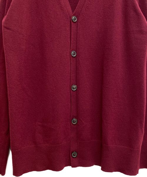 Maison Margiela（メゾンマルジェラ）Maison Margiela (メゾンマルジェラ) Wool Cardigan (ウールカーディガン) ワインレッド サイズ:Lの古着・服飾アイテム