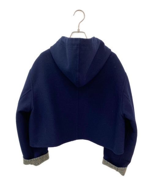 LOEWE（ロエベ）LOEWE (ロエベ) アナグラムウールショートフーデッドコート ネイビー サイズ:34の古着・服飾アイテム