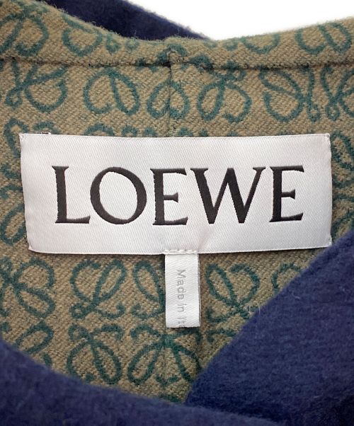LOEWE（ロエベ）LOEWE (ロエベ) アナグラムウールショートフーデッドコート ネイビー サイズ:34の古着・服飾アイテム