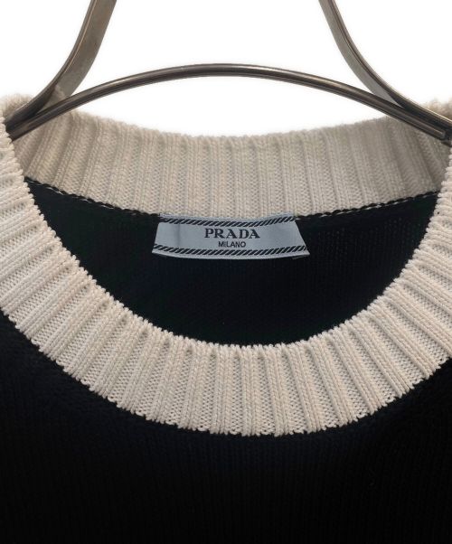 PRADA（プラダ）PRADA (プラダ) ロゴニットミニワンピース ブラック サイズ:40の古着・服飾アイテム